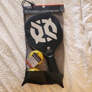 Pickleball Starter Set - Black Paddle with Yellow Balls